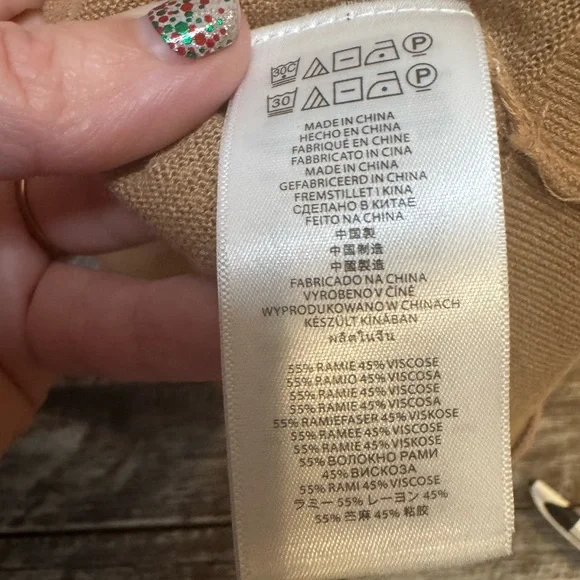 Michael Kors Light Brown Open Front Cardigan - Picture 5 of 6